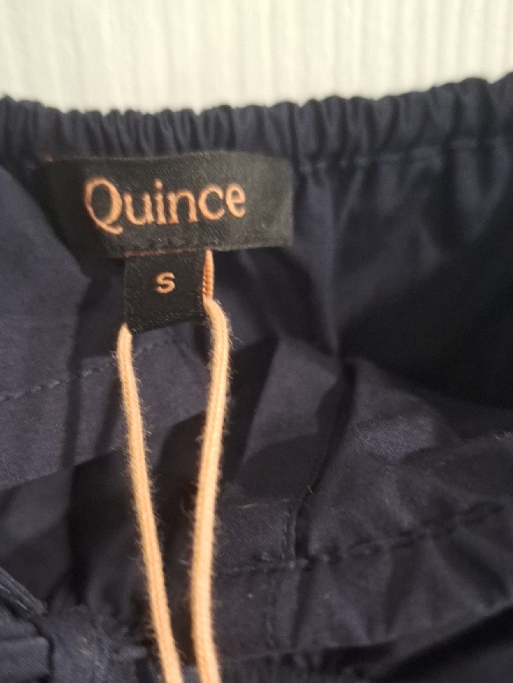 Quince 100% Organic Cotton Keyhole Midi Dress Navy S NWT - Picture 3 of 3